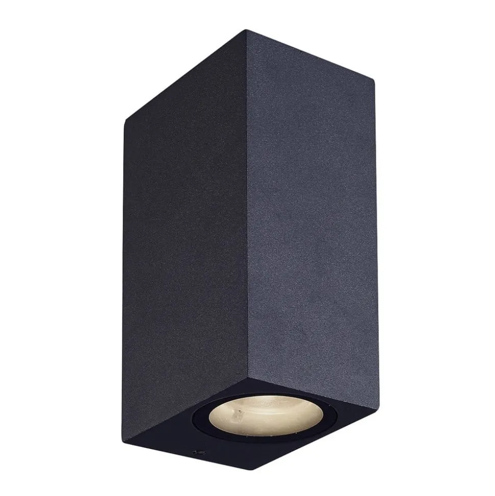 Lucande LED buiten wandlamp Tavi, hoogte 15 cm, zwart