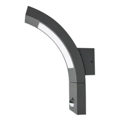 Lucande LED buiten wandlamp Juvia, sensor, 27 cm, grijs, IP54