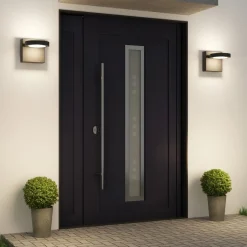 Lucande LED buiten wandlamp Belna, metaal, IP65, antraciet