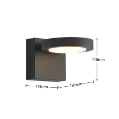 Lucande LED buiten wandlamp Belna, metaal, IP65, antraciet