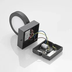 Lucande LED buiten wandlamp Belna, metaal, IP65, antraciet