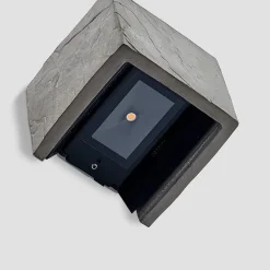 Lucande LED buiten wandlamp Naja, leisteen look