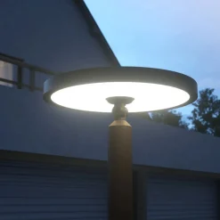 Lucande LED buitenlamp Akito, antraciet, 220 cm, IP54