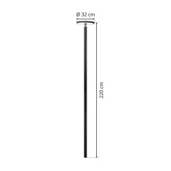 Lucande LED buitenlamp Akito, antraciet, 220 cm, IP54