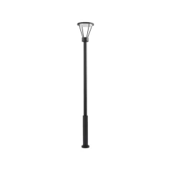 Lucande LED buitenlamp Elario, 222 cm, zwart, aluminium