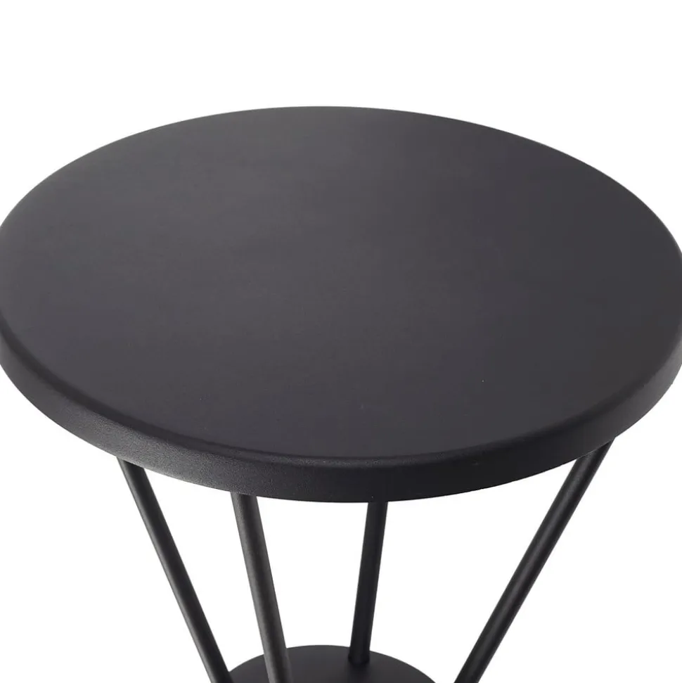 Lucande LED buitenlamp Elario, 222 cm, zwart, aluminium