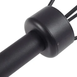 Lucande LED buitenlamp Elario, 222 cm, zwart, aluminium