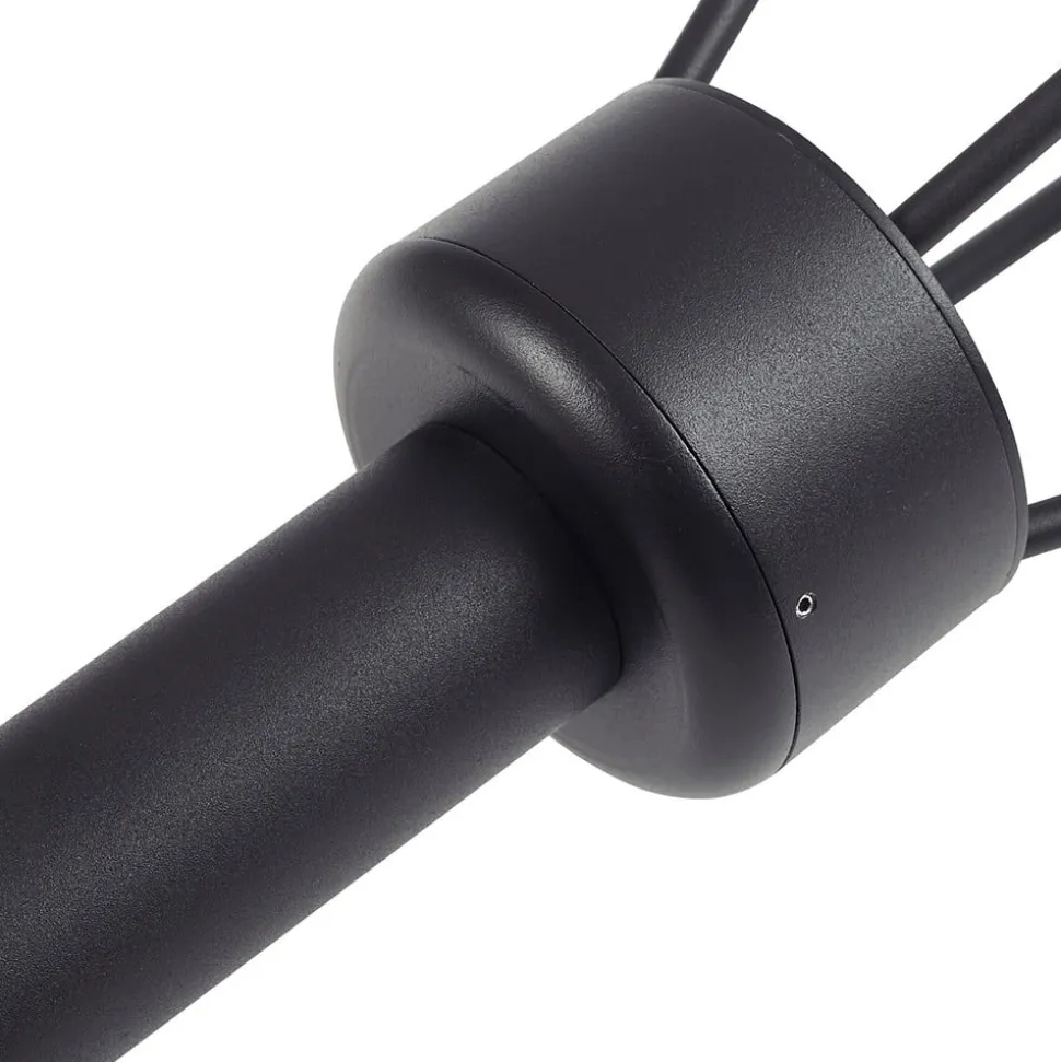 Lucande LED buitenlamp Elario, 222 cm, zwart, aluminium