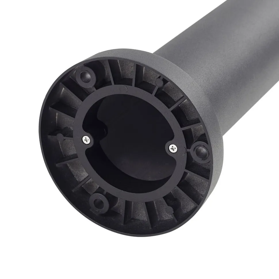 Lucande LED buitenlamp Elario, 222 cm, zwart, aluminium