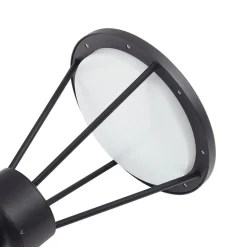Lucande LED buitenlamp Elario, 222 cm, zwart, aluminium
