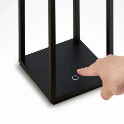Lucande LED buitenlamp Elaja, zwart, oplaadbare batterij, USB, dimbaar