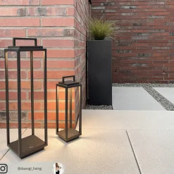 Lucande LED buitenlamp Elaja, zwart, oplaadbare batterij, USB, dimbaar