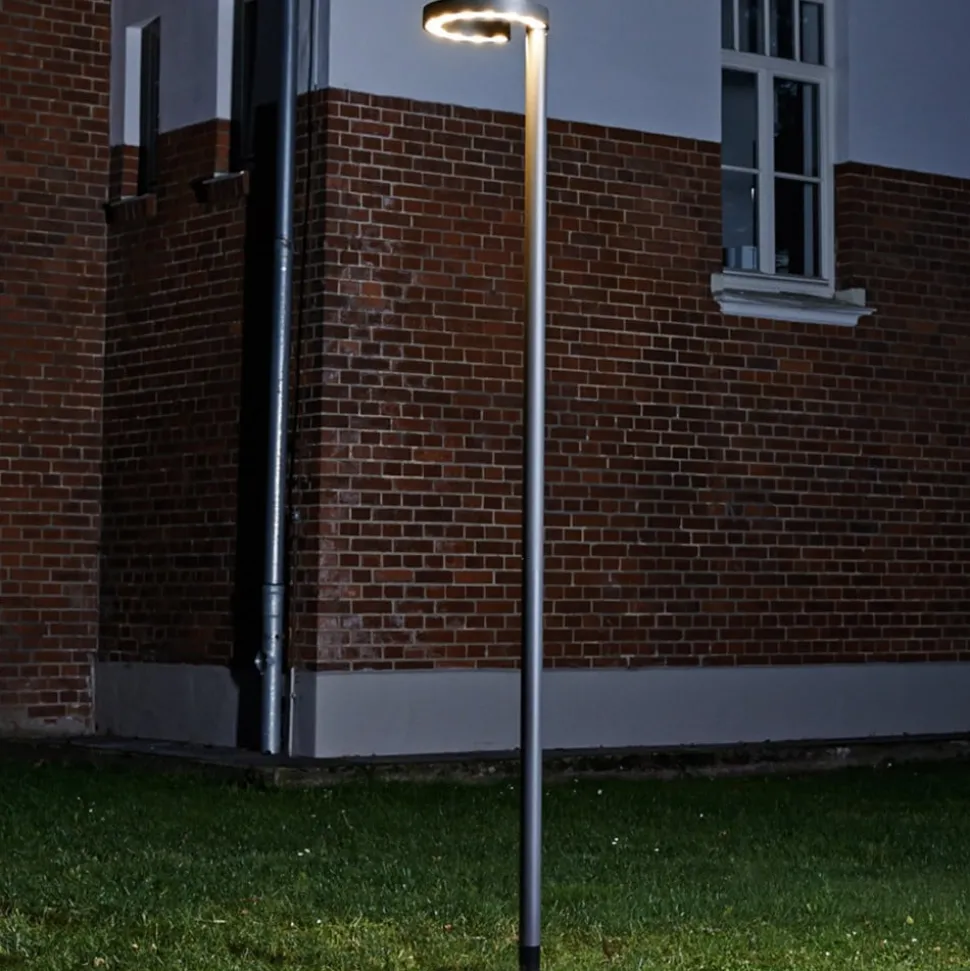 Lucande LED buitenlamp Jannis, antraciet, metaal, 200cm