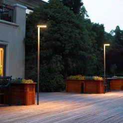 Lucande LED buitenlamp Jannis, antraciet, metaal, 200cm