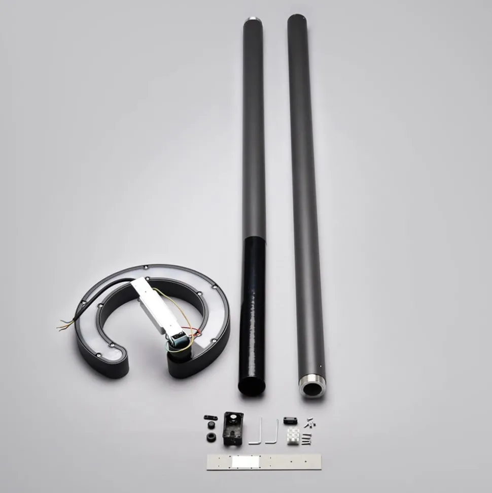 Lucande LED buitenlamp Jannis, antraciet, metaal, 200cm