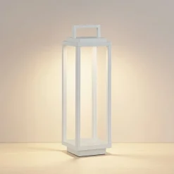 Lucande LED buitenlamp Mirina, wit, oplaadbare batterij, touchdimmer