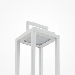 Lucande LED buitenlamp Mirina, wit, oplaadbare batterij, touchdimmer