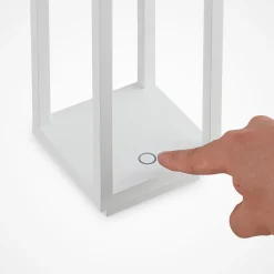 Lucande LED buitenlamp Mirina, wit, oplaadbare batterij, touchdimmer