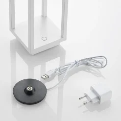 Lucande LED buitenlamp Mirina, wit, oplaadbare batterij, touchdimmer