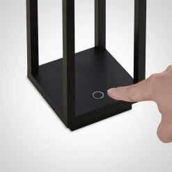 Lucande LED buitenlamp Mirina, zwart, oplaadbare batterij, touchdimmer