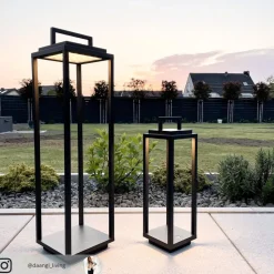 Lucande LED buitenlamp Mirina, zwart, oplaadbare batterij, touchdimmer