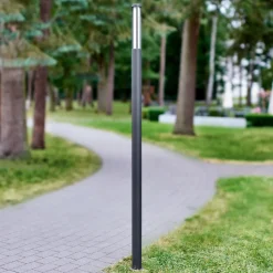 Lucande LED buitenlamp Sidny, 220 cm, antraciet, IP54