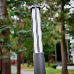 Lucande LED buitenlamp Sidny, 220 cm, antraciet, IP54