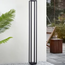 Lucande LED buitenlamp Thorvid, hoogte 180 cm, zwart