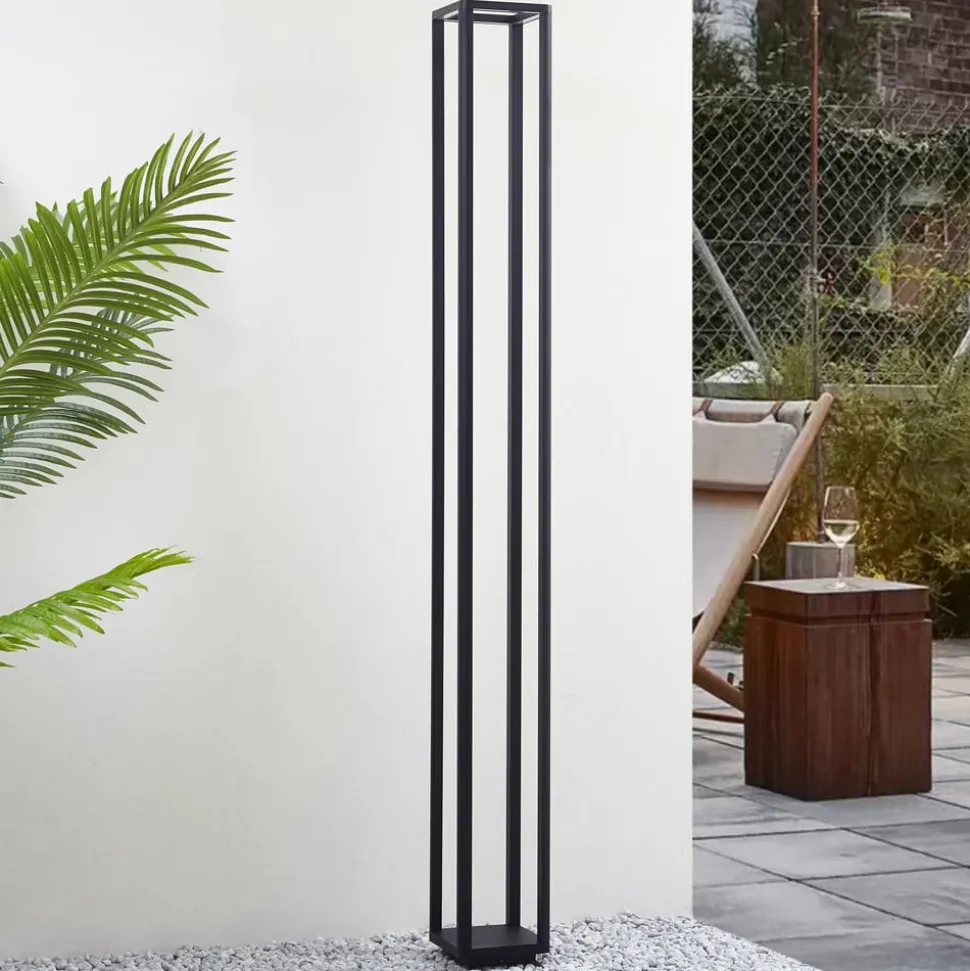 Lucande LED buitenlamp Thorvid, hoogte 180 cm, zwart
