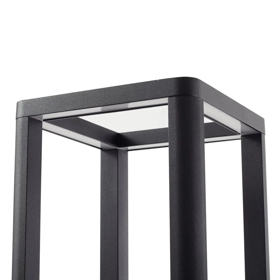 Lucande LED buitenlamp Thorvid, hoogte 180 cm, zwart