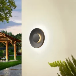 Lucande LED buitenwandlamp Kayana, zwart, aluminium, 24 cm