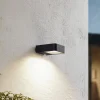 Lucande LED buitenwandlamp Dava op zonne-energie, hoogte 5 cm, sensor