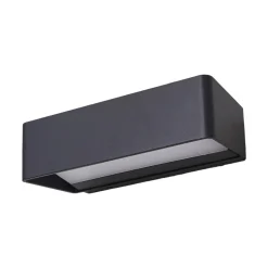 Lucande LED buitenwandlamp Midvig, donkergrijs, hoekig, IP65