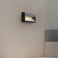 Lucande LED buitenwandlamp Weno, zwart, aluminium, IP65