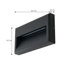 Lucande LED buitenwandlamp Weno, zwart, aluminium, IP65