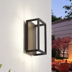 Lucande LED buitenwandlamp Thorvid, hoogte 26 cm, zwart