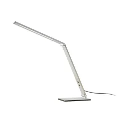 Lucande LED bureaulamp Nicano, grijs, metaal, dimbaar.