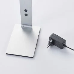 Lucande LED bureaulamp Nicano, grijs, metaal, dimbaar.