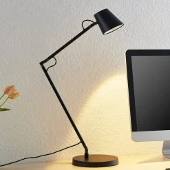 Lucande LED bureaulamp Tarris, hoogte 46 cm, zwart