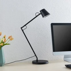 Lucande LED bureaulamp Tarris, hoogte 46 cm, zwart