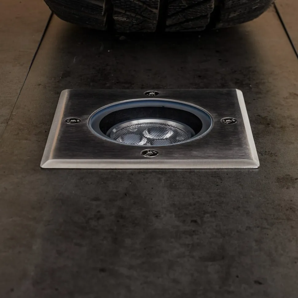 Lucande LED grondspot inbouwlamp Jos, hoekig, draaibaar, IP67