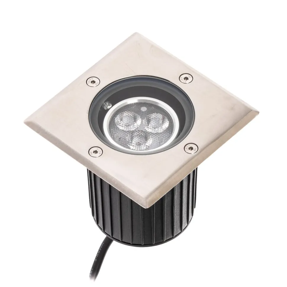 Lucande LED grondspot inbouwlamp Jos, hoekig, draaibaar, IP67