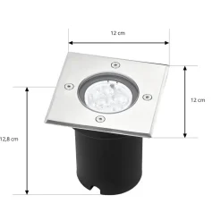 Lucande LED grondspot inbouwlamp Ava, 12 cm x 12 cm, IP67