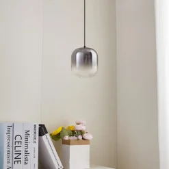 Lucande LED hanglamp Avelina, Ø 14cm , 1-lamp. zwart