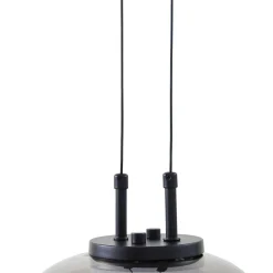 Lucande LED hanglamp Dain, 3-lamps, rookgrijs, glas