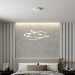 Lucande LED hanglamp Ezana, wit, metaal, Ø 80cm