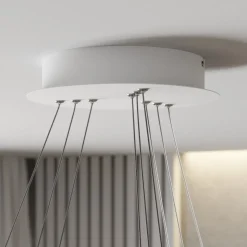 Lucande LED hanglamp Ezana, wit, metaal, Ø 80cm