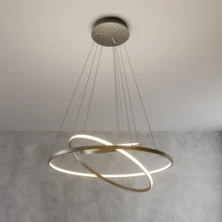 Lucande LED hanglamp Ezan, nikkel, metaal, Ø 80cm