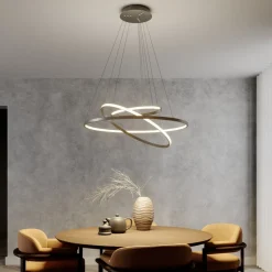 Lucande LED hanglamp Ezan, nikkel, metaal, Ø 80cm