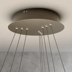 Lucande LED hanglamp Ezan, nikkel, metaal, Ø 80cm